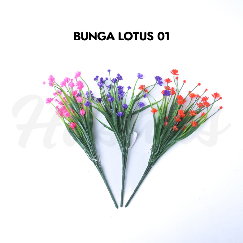(HASANS FLORIST)Bunga Lotus Artificial / Bunga Lotus Palsu / Bunga Lotus Plastik / Bunga Hias Dekora