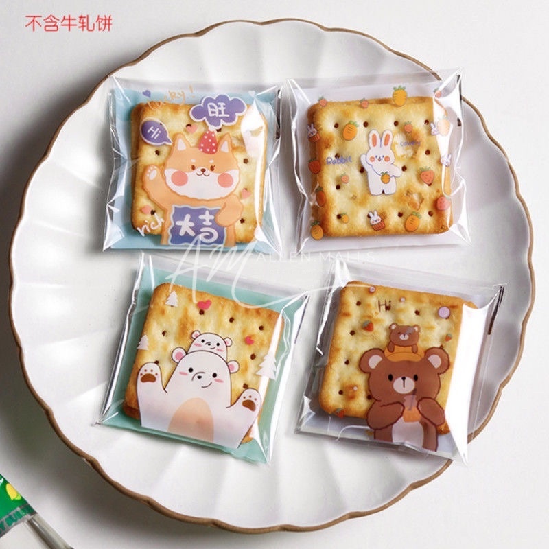 

PROMO Plastik Packing cookies lucu 10 x 10 cm kemasan kue lucu unik goddie bag plastik cookies COD