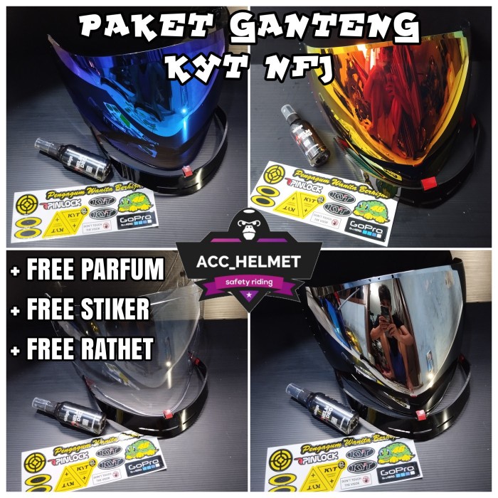 PAKET GANTENG !!! VISOR IRIDIUM + SPOILER HELM KYT NFJ | LEBIH HEMAT