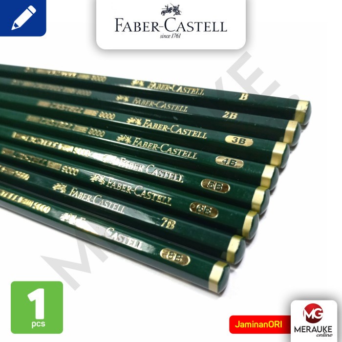 

Pensil Faber Castell B, 2B, 3B, 4B, 5B, 6B, 7B & 8B (Pcs)