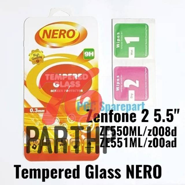 NERO Tempered Glass Kaca Anti Gores Zenfone 2 5.5" ZE550ML z008d ZE551ML z00ad Pelindung Bening TG