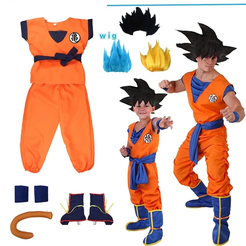 Cosplay anime Kids Son Goku Costume Anime Cosplay hero Uniform Wig Carnival new