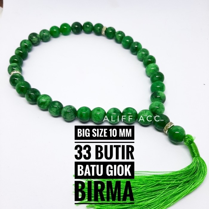 tasbih batu natural giok birma thailand 33 butir 100