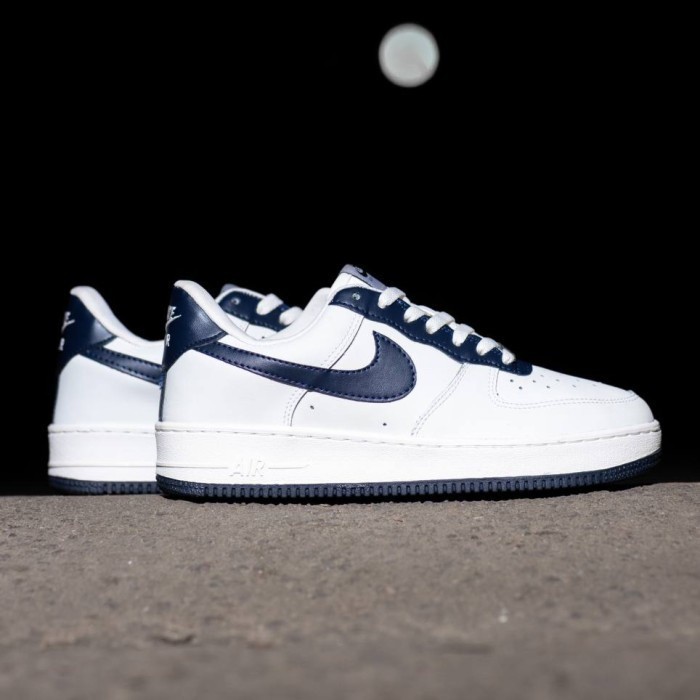 Sepatu Nike AF1 Low Original White Navy Sol Navy Terlaris