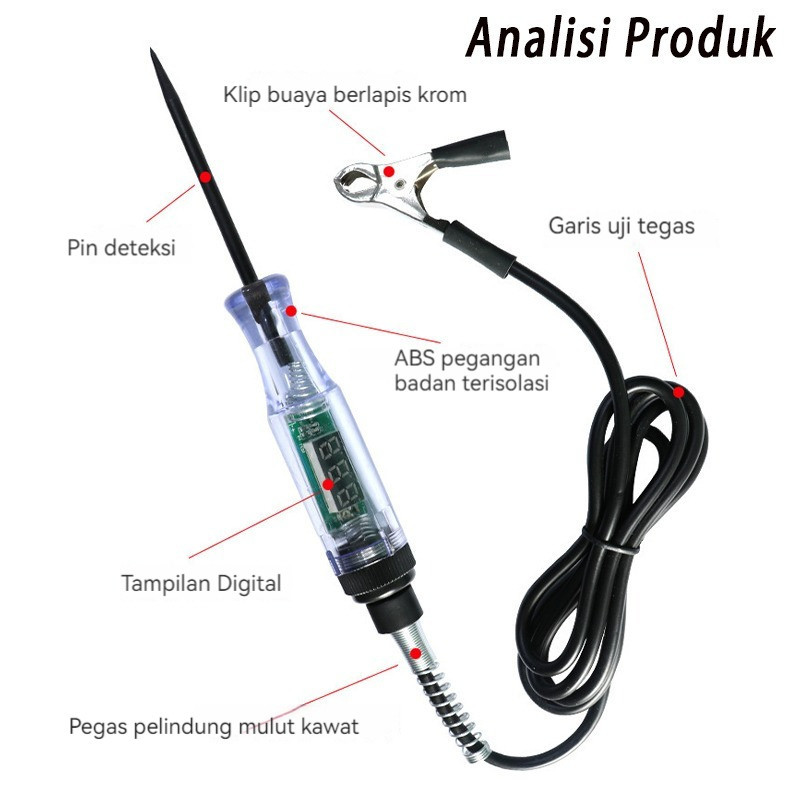 Tespen Kelistrikan 6v/12v/24v/36v auto voltage Obeng Testpen Pena Pengukur Listrik Mobil Motor tespe