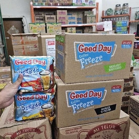 

GOOD DAY FREEZE 1 DUS KARTON (120 SACHET ) - GOODDAY FREEZE RENTENG MOCAFRIO MCFRIO HAZELNUT ORANGE COOKIES CREAM