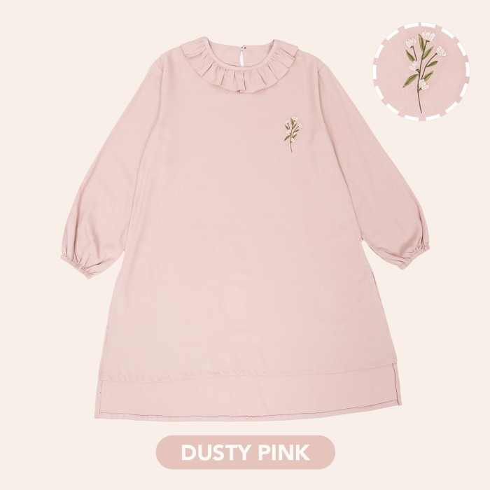 Mooi Tunik Wanita Atasan Wanita Zevva Tunik Adult - DUSTY PINK, SIZE L/XL