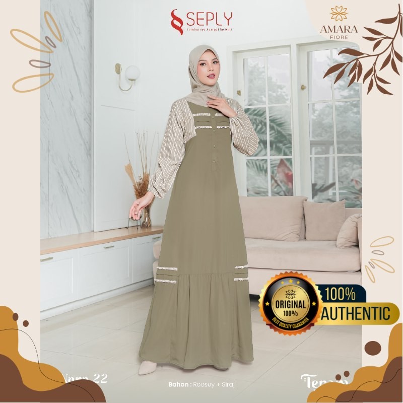 Gamis Wanita Dewasa Motif Garis Garis Lebaran Terbaru 2025 Seply Nara 22 Sarimbit Tenara 22