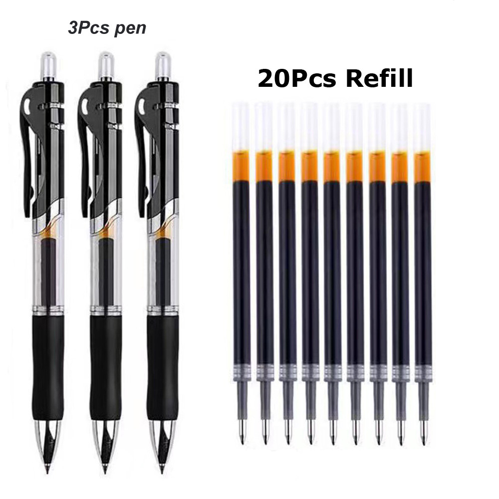 

Gel Pens Set Black Blue Red Refill Gel Pen Bullet Tip 0.5mm School & office Supplies Stationery Kawaii Accessories Stationery