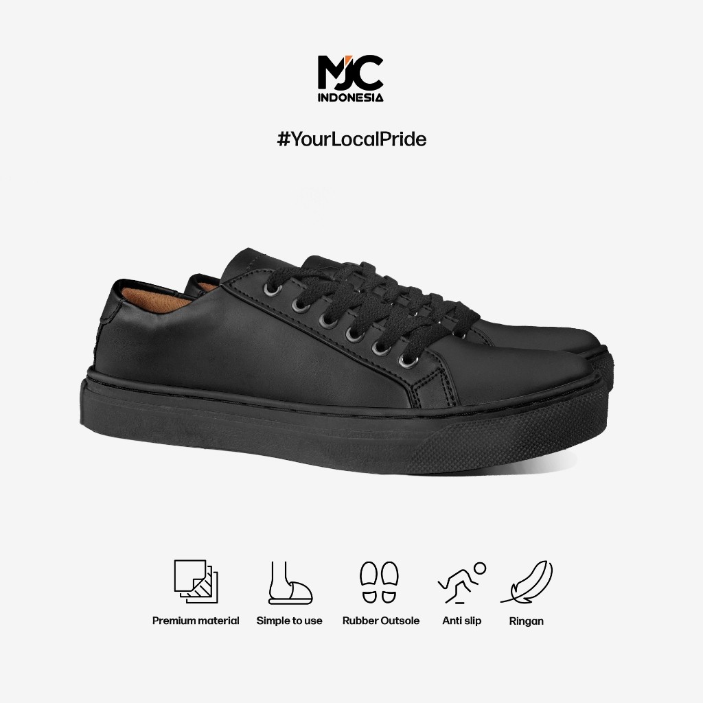 EF56T MJC INDONESIA-Sepatu Sekolah Hitam Polos Terbaru Sepatu Pria Formal Kets Hitam Original Sepatu