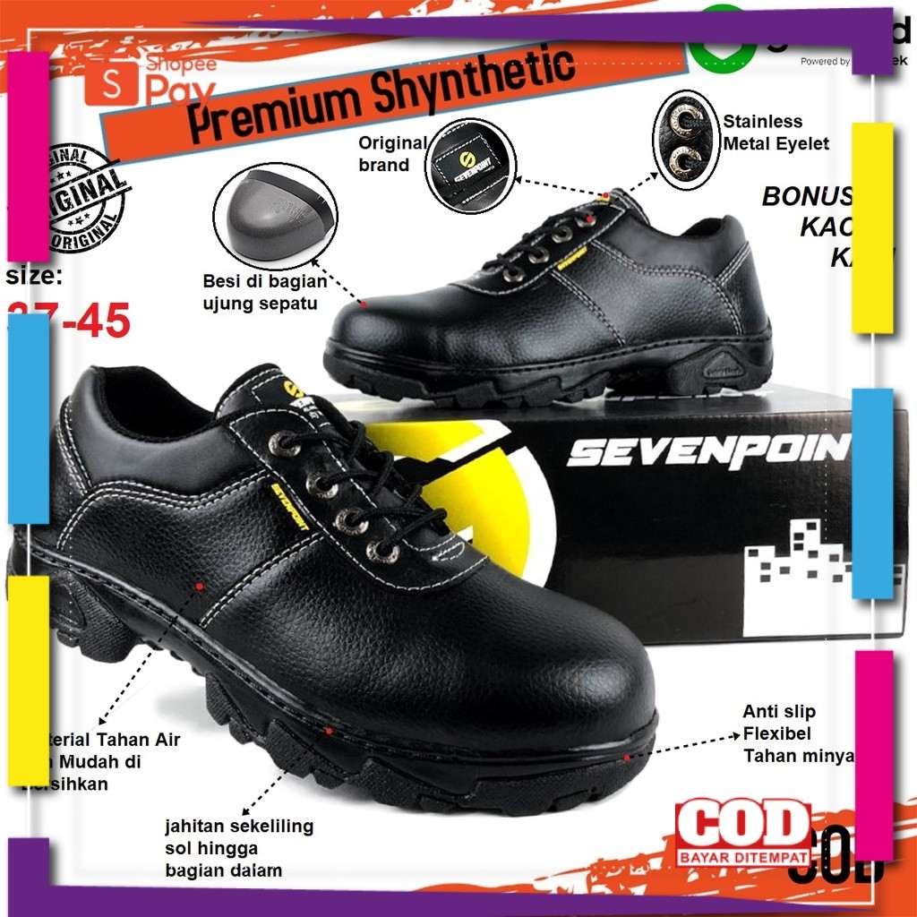 [PREMIUM ORIGINAL] Sepatu Safety Original Pria Wanita Saveti Shoes Boots Kerja Proyek Lapangan Chef 