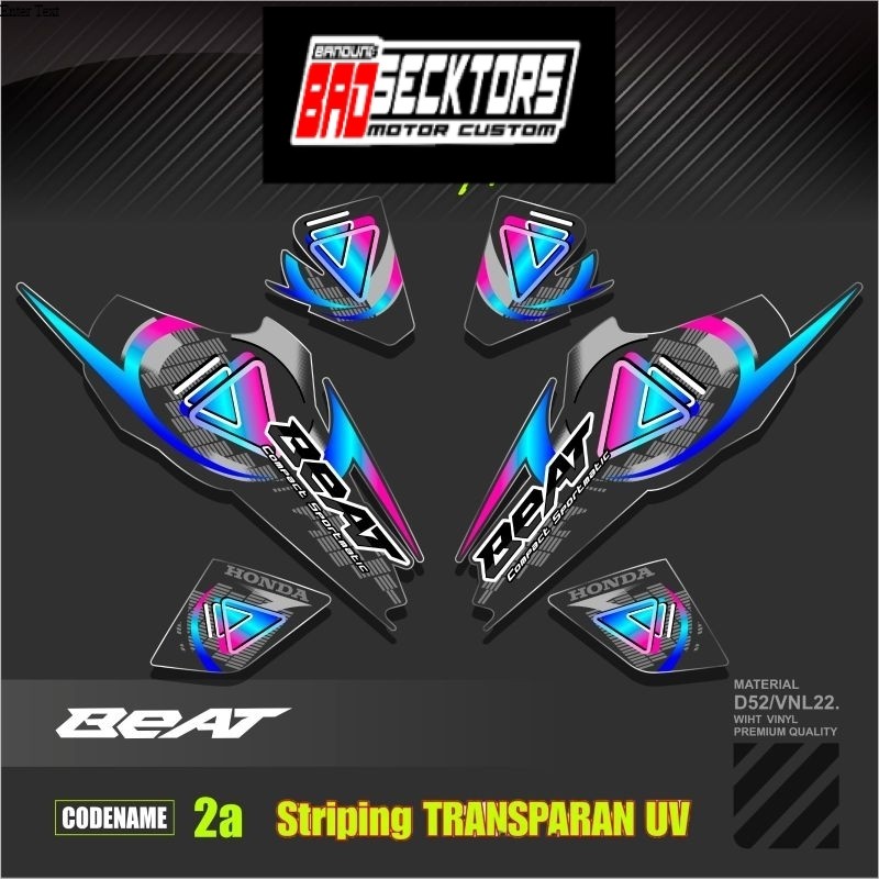 Decal Sticker Striping Variasi Transparan Uv Beat Karbu Motif Ori 2009/2010 Beat Carburator Transpar