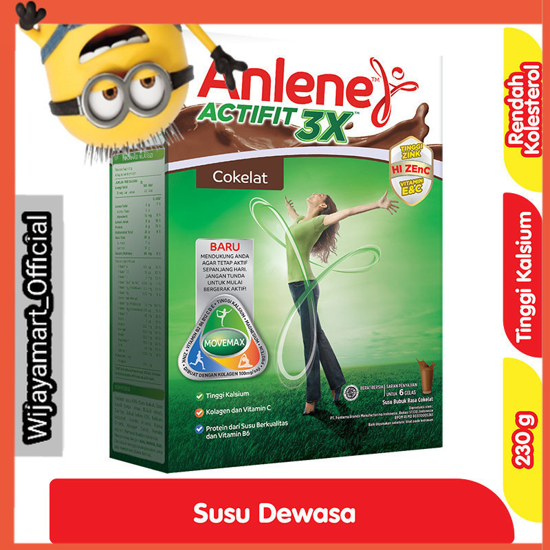 

Anlene Actifit 3X Susu Bubuk Dewasa Cokelat 230 g