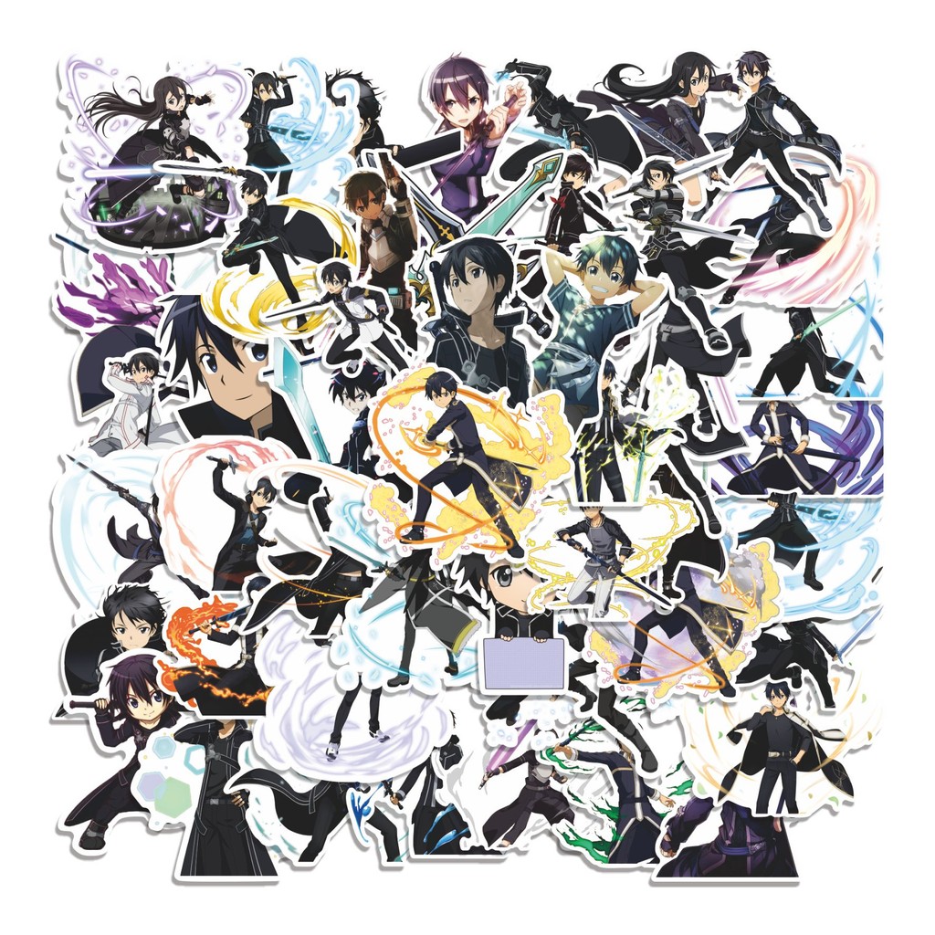 

COD 50 Pcs Stiker Anime Kirito (Sword Art Online) Lucu Anti Air Untuk Dekorasi Notebook Sepeda Skateboard Handphone
