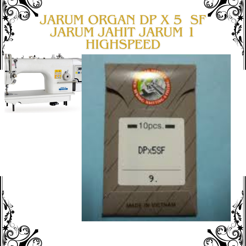 Jarum Organ ORI JAPAN DP X 5  S/F -Jarum jahit jarum 1 untuk TYPICAL JUKI BROTHER Highspeed