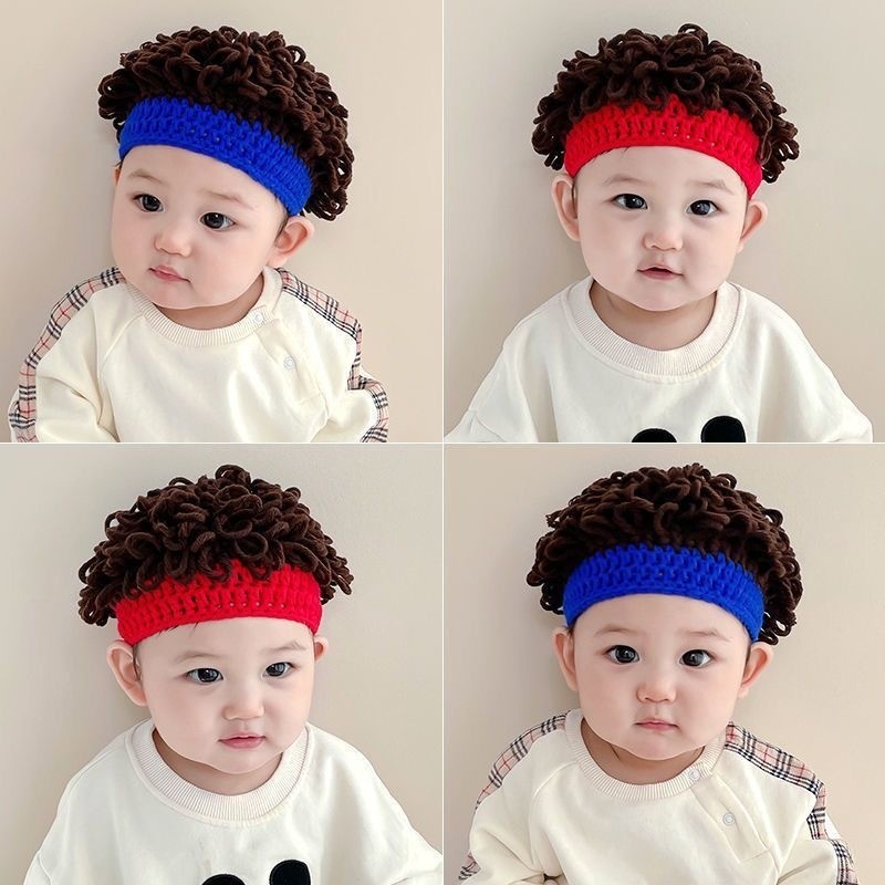 SANBEBI Topi Wig Baby & Kids Topi Wig Bayi & Anak Topi Wig Anak Model Kupluk Kekinian Lucu Topi Hang