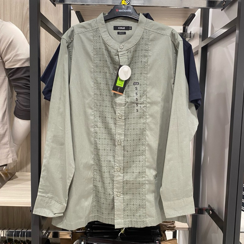 Cole Baju Koko Pria Atasan Muslim Lengan Panjang Reguler Fit Size S-XL