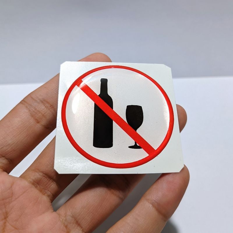 

DI LARANG MINUM MINUMAN Emblem sticker timbul resin lentur