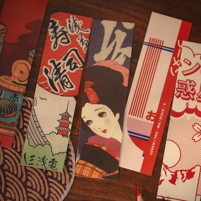 

30 Pcs/Set Japanese Showa Series Bookmark Retro Japanese Girl illustration Book Markers Message Card Gift Stationery