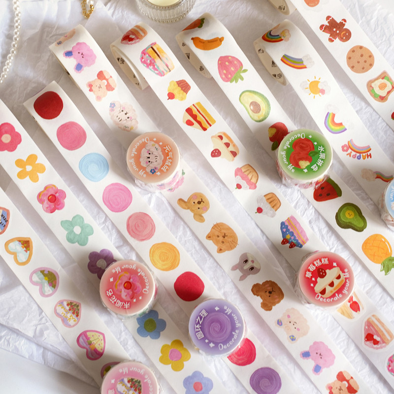 

1 Roll Cute Cartoon Washi Tape Student DIY Stationery Decoration Stickers Suitable for Photo Albums,Diaries,Cups,Scrapbook
