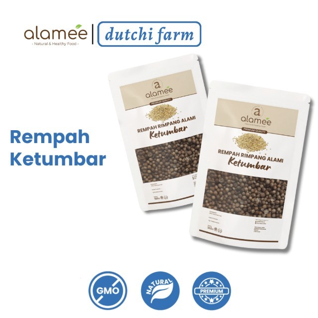 

ALAMEE Ketumbar Organik Coriander Seed Biji Rempah Rimpang Alami Bumbu Seasoning Masakan Masak 100gr Dutchi Farm