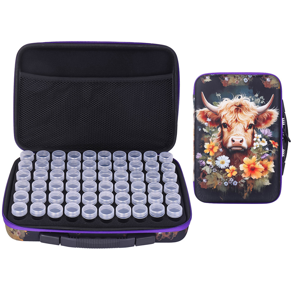 

80/60 Bottles Animal cow flower Storage Bag, 5D Diamond Painting Accessories Tools Carry Diamant Painting Tool Container Box