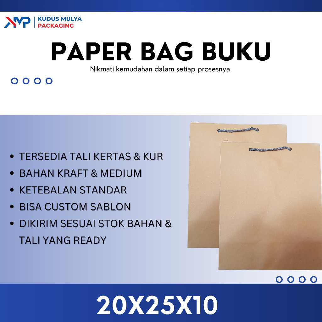 

PAPER BAG POLOS BUKU KW II / PAPERBAG POLOS 20 X 25 X 8 / TAS KERTAS PERNIKAHAN KADO / PAPER BAG