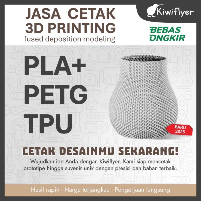 Custom 3D Printing / Cetak 3D Printing - Berbagai bahan