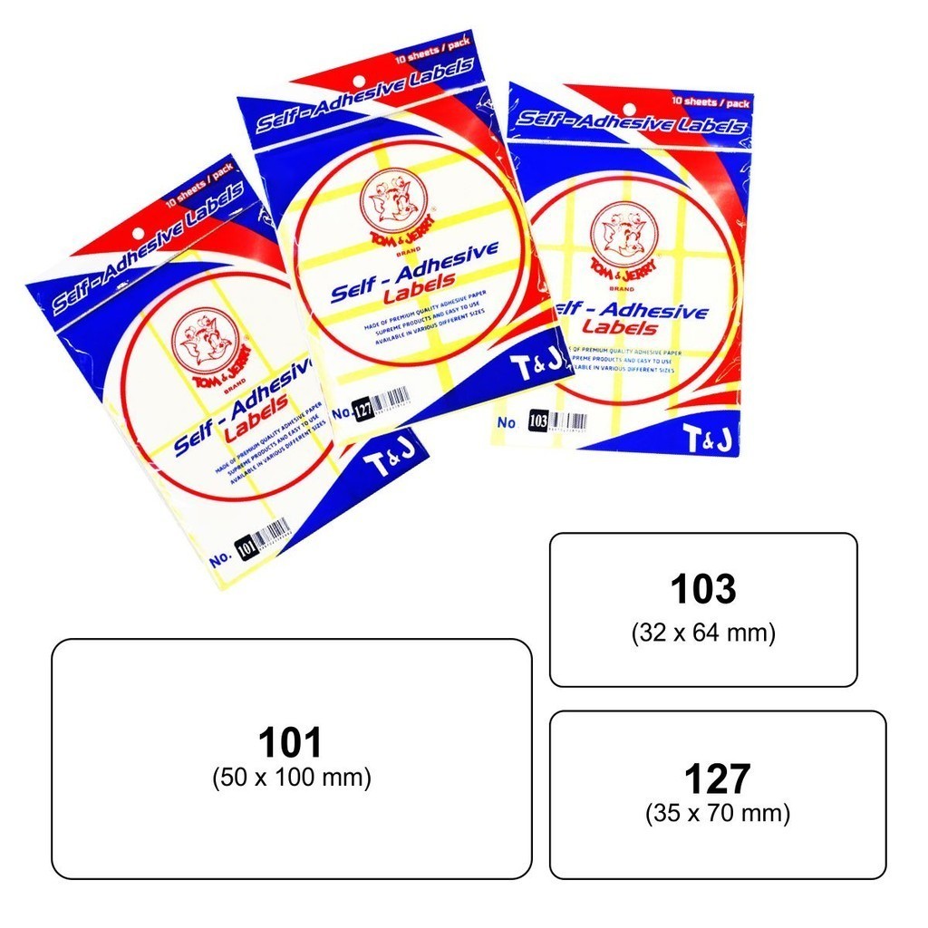 

Kertas Label Undangan Tom & Jerry Stiker Label Putih