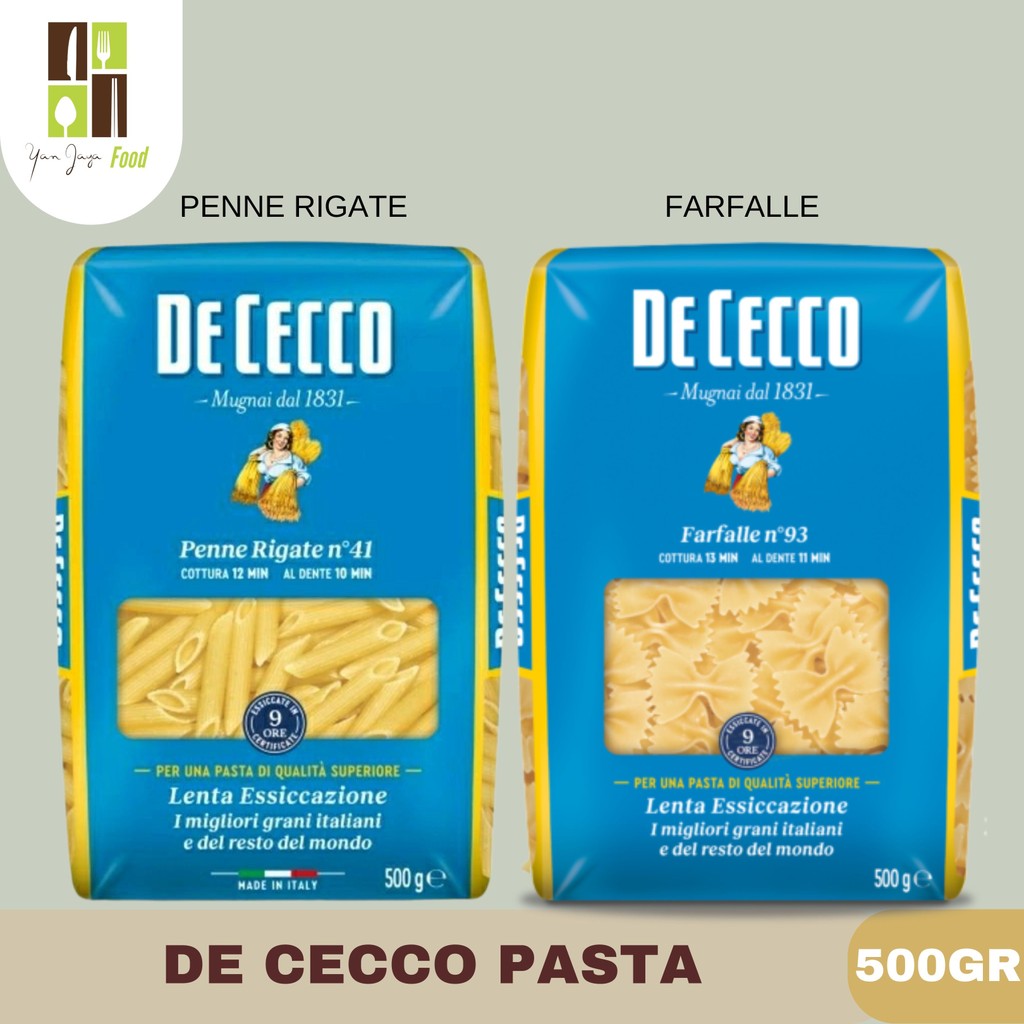 

De Cecco Penne Rigate / De Cecco Farfalle WIth Prorvolone / Pasta Made In Itally Kemasan 500gr