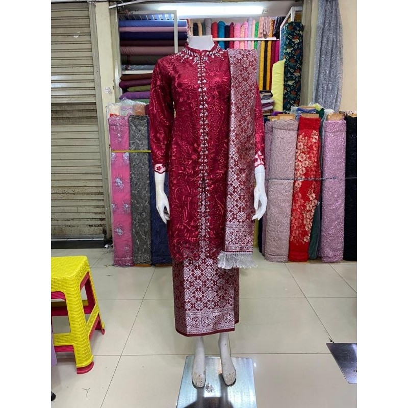 set kebaya brukat payet /kebaya modern/kebaya ibu besan/kebaya kondangan//kebaya ibu hajat