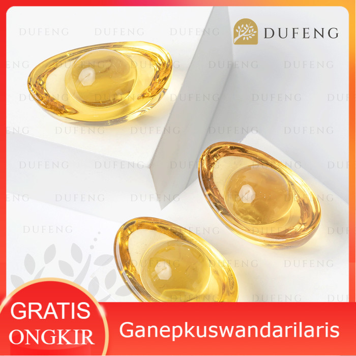 Yellow Crystal Ingots | Tael Emas | Uang Cina Kuno Lambang Kemakmuran - Ganepkuswandarilaris