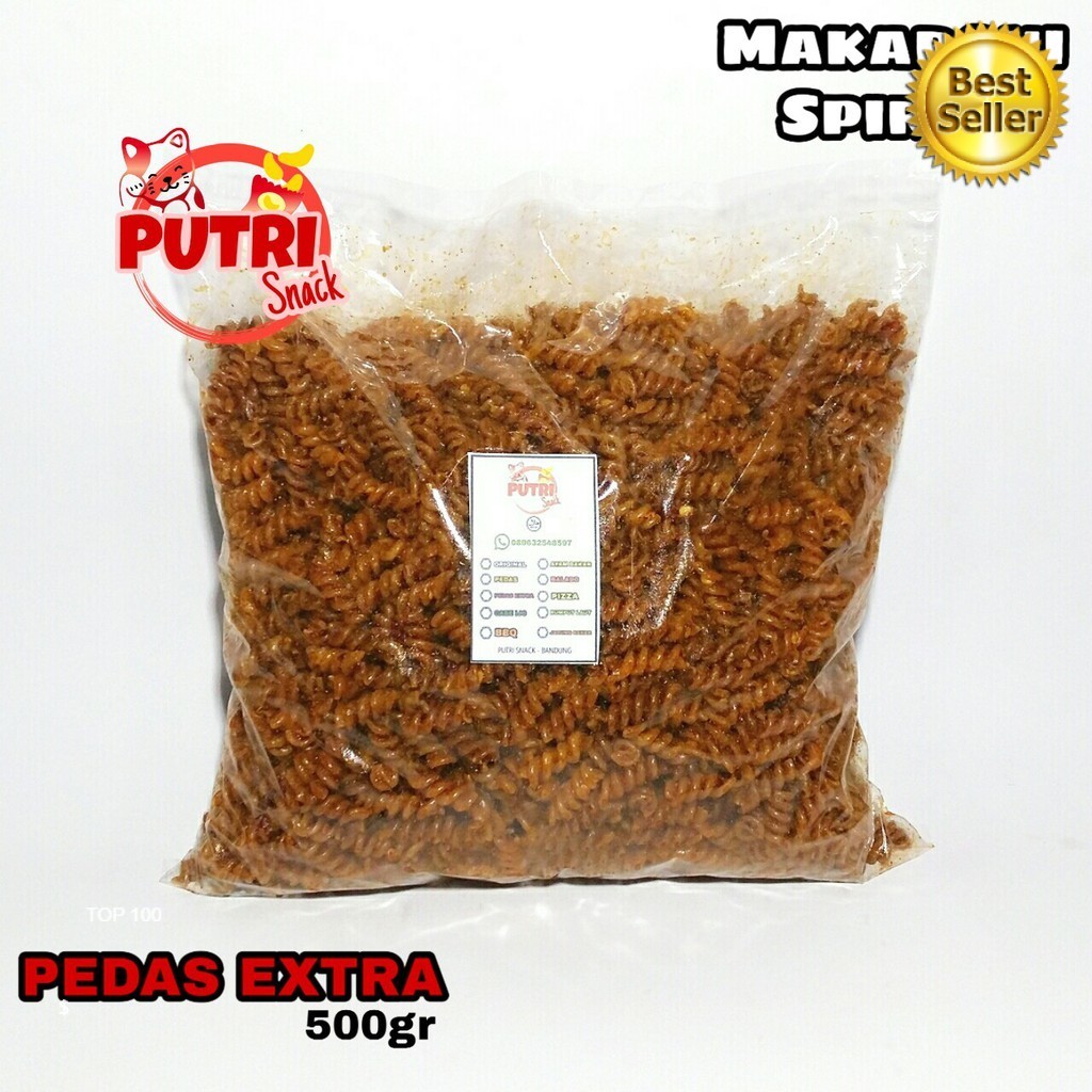 

Makaroni Spiral Uril Kemasan Kiloan ( putri snack ) cemilan kering 500gr