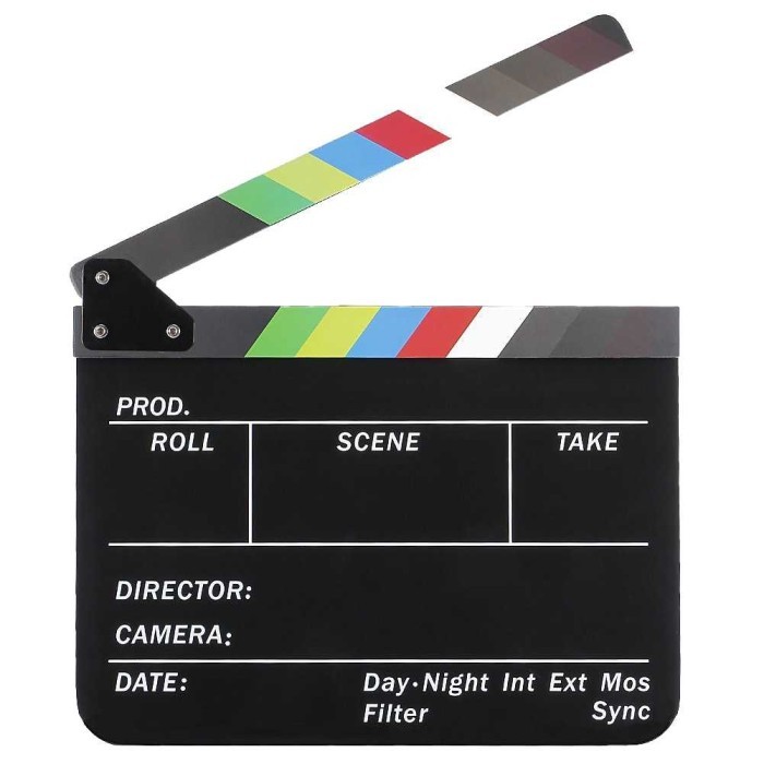 

Profesional Clapper Board Colorful Acrylic - White - Putih
