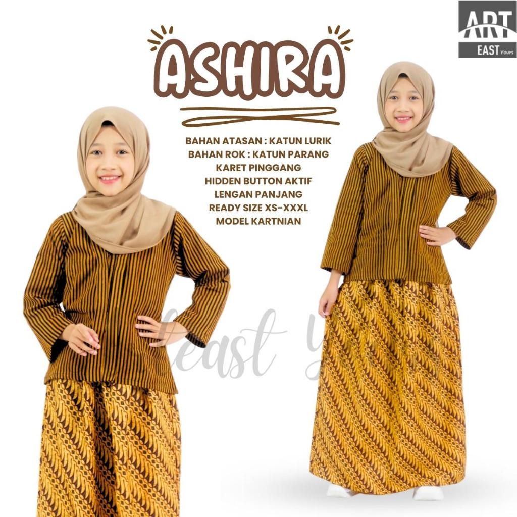 LURIK ASHIRA Setelan Anak Remaja Perempuan Usia 1-13 Tahun SD SMP SMA Model Kartinian Lurik Bisa COD