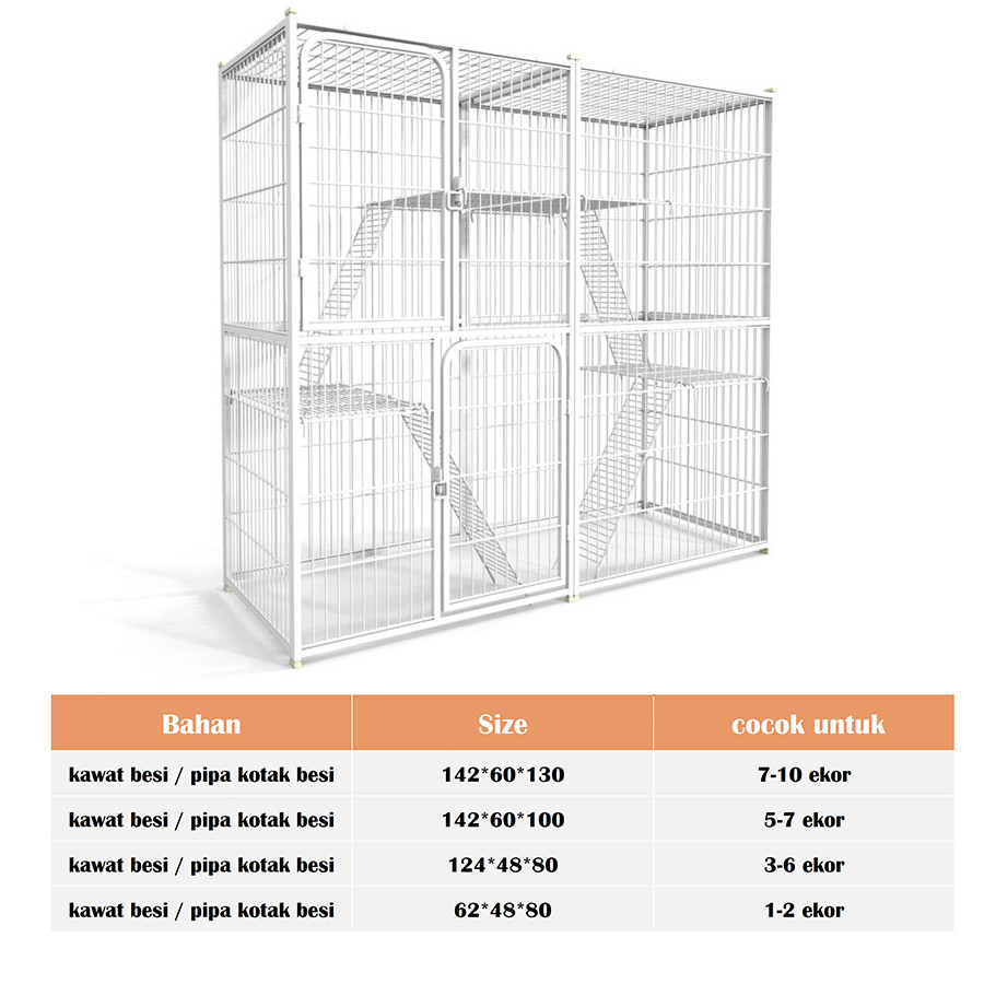 Ready stock PAPAPET Kandang Kucing Ruang Bebas Rumah Kucing Besi Minimalis Sarang Kucing Tidak
