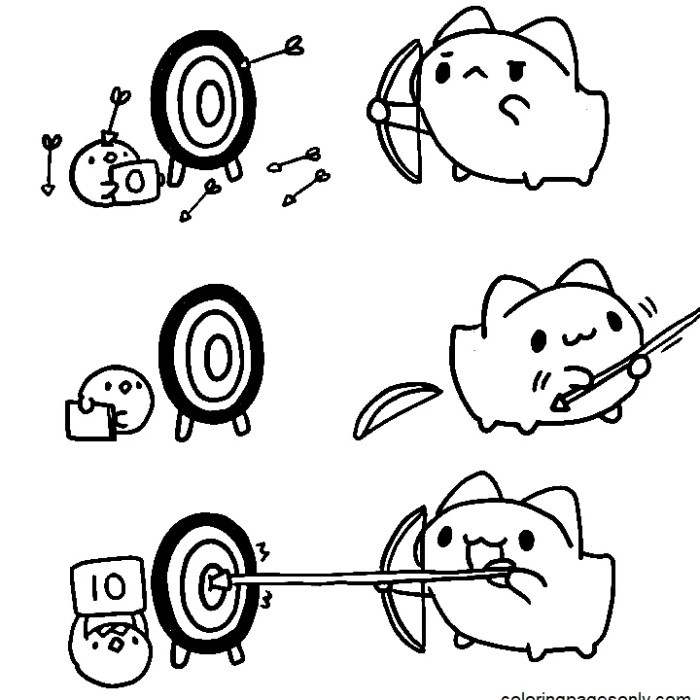 

10 LEMBAR kertas mewarnai, GAMBAR MEWARNAI tema BUGCAT CAPOO