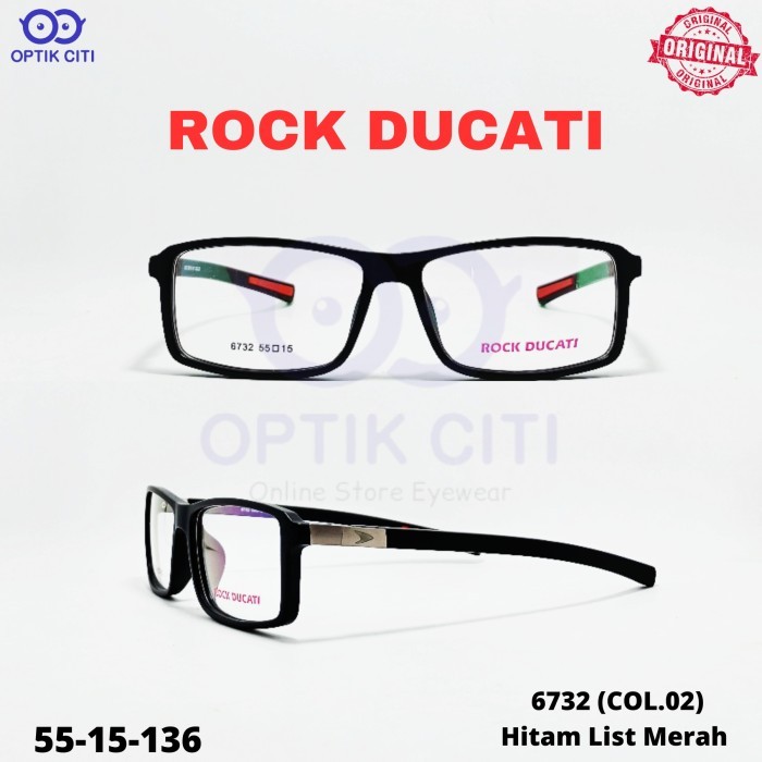Frame Kacamata Sporty Pria Rock Ducati 6732 Original Ada Pegas Model Tag Heure