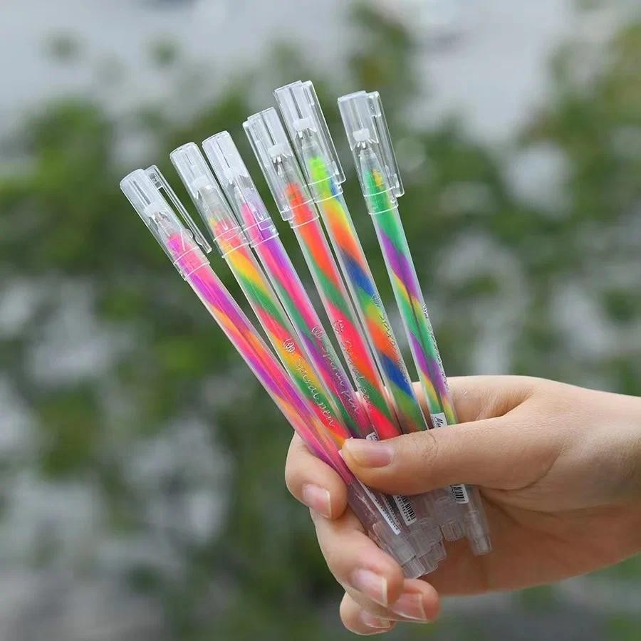 

School Office Stationery Gift Pen child Multiple colors in one stroke Account pen Colored Pens Set Multi Color highlighter pen