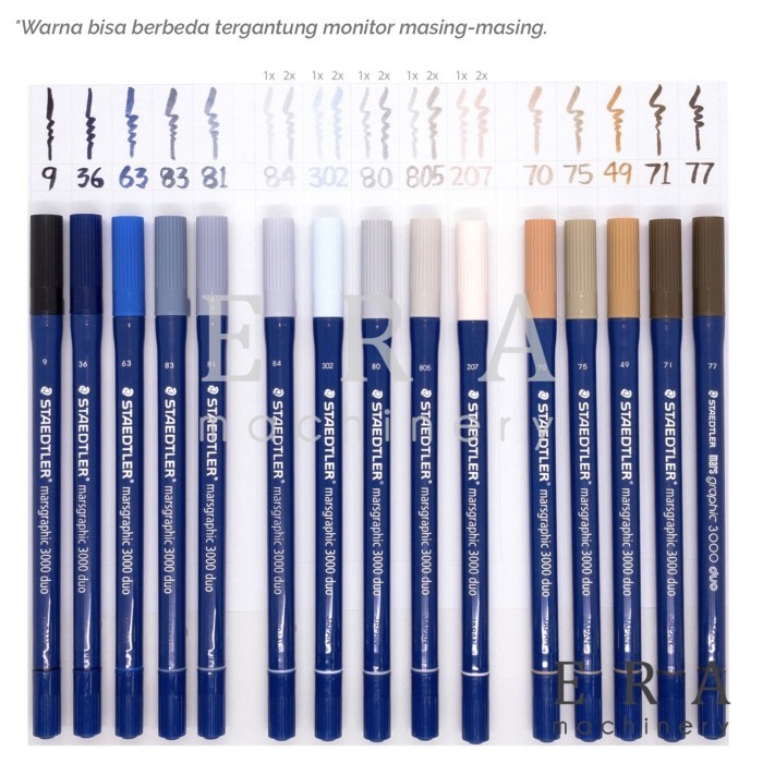 

Pensil Denim Staedtler Marsgraphic 3000 Duo Marker Eceran 81 83 - 81 Silver Grey