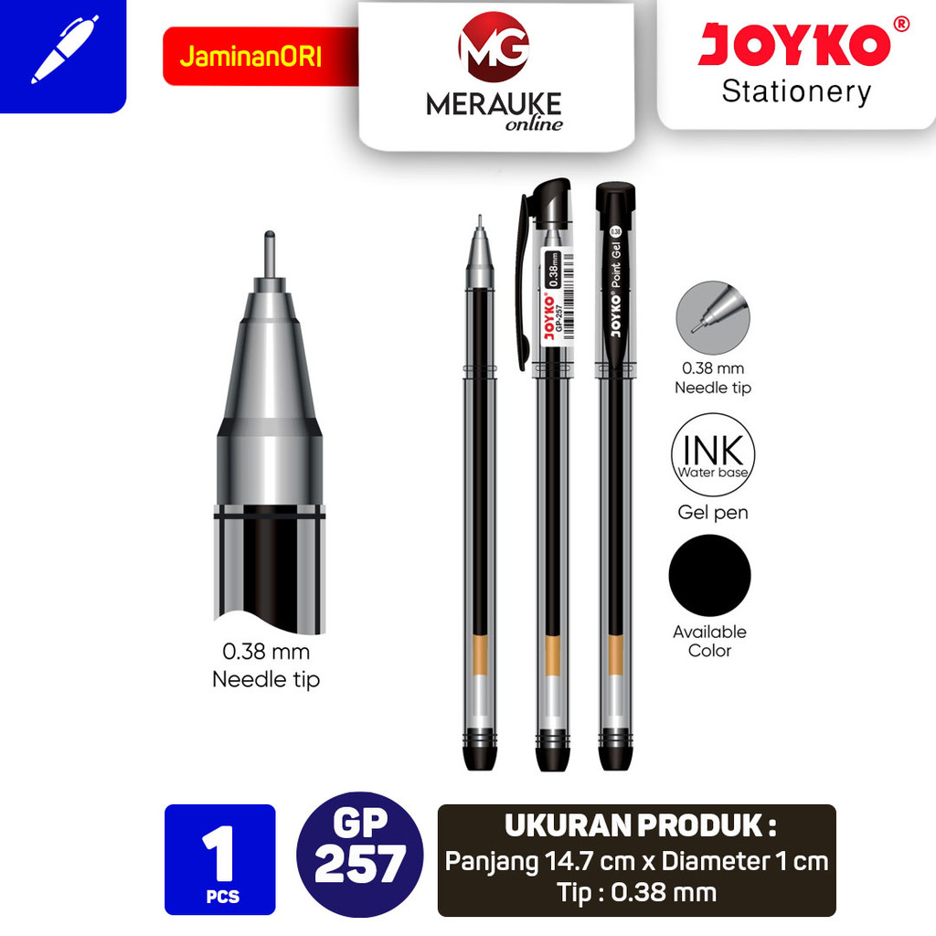 

Joyko Gel Pen Pulpen Pena GP-257 Point Gel 0.38 mm