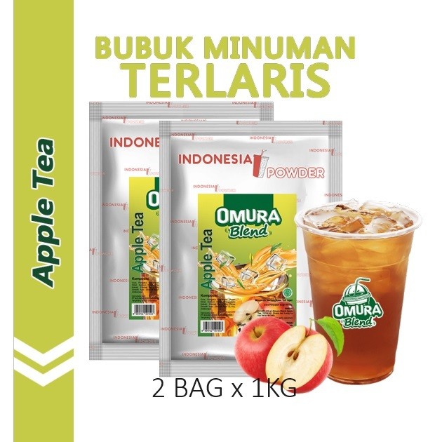 

[Bundle 2Bag x 1Kg] Rasa Apple Tea Bubuk Minuman Premium Merk Omura Blend (Mix Gula)