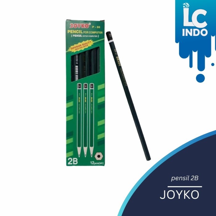 

Joyko 2B Pencil Hitam Hexagonal Grip 17,5 x 0.8 cm