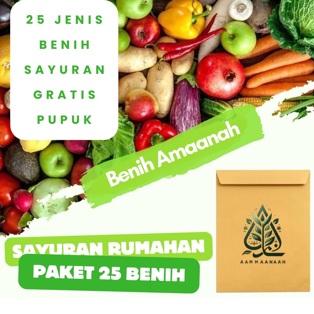 PAKET LENGKAP 25 MACAM BIJI BIBIT SAYUR SAYURAN TANAMAN HERBAL BUAH BUNGA COD MUDAH TUMBUH