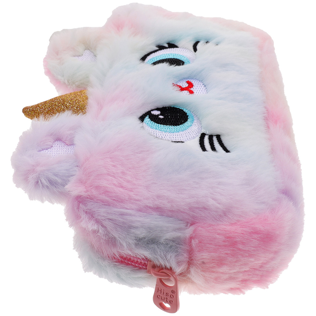 

Unicorn Pencil Case Bag Adorable Plush Cartoon Pattern Multi-use Holder Large Lovely Zipper Design