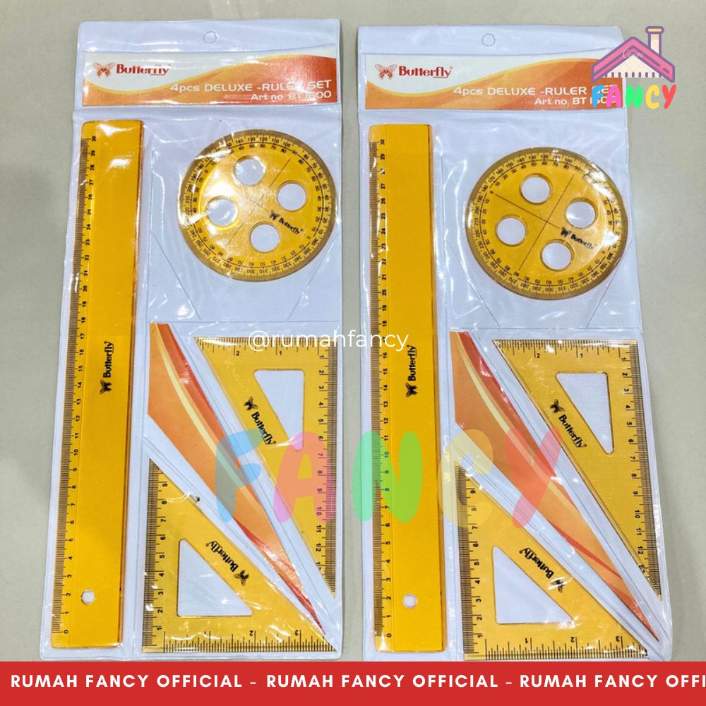 

GARISAN Set Butterfly / Scale Ruler Set Butterfly Penggaris Segitiga / Busur Derajat / Penggaris 30cm BT-1600