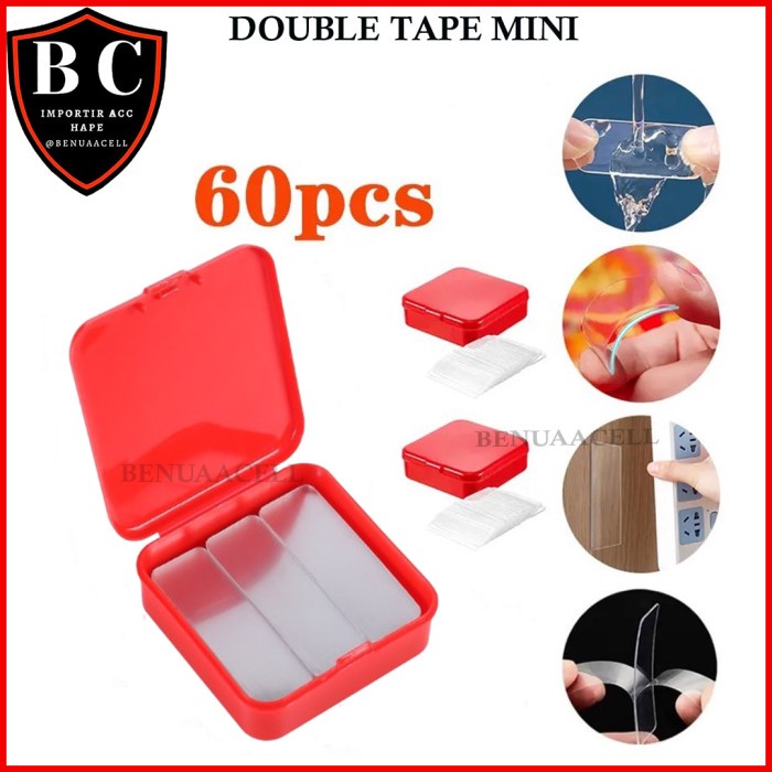 

STICKER DOUBLE TAPE MINI ISI 60PCS PER BOX / NANO TAPE BENING SERBAGUNA