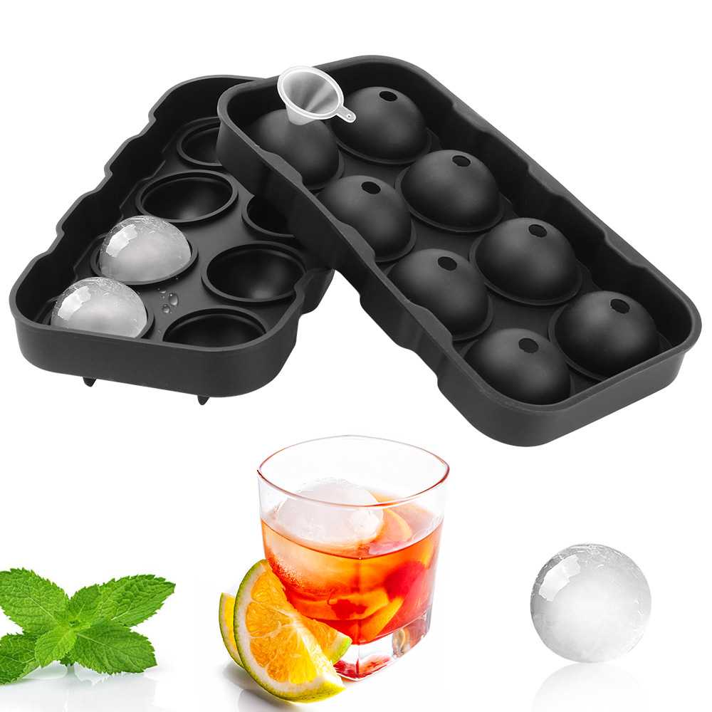 

[COD] Cetakan Es Batu Bulat Bola Ice Ball Maker Tray Box 8 Grid Silikon Food Grade bisa Dipakai Ulang
