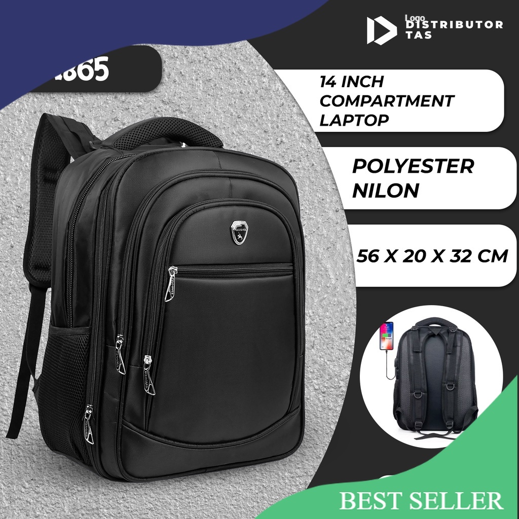 POLO GIVES - Tas Ransel Kerja Pria POLO Original Import 18inch FREE USB C + RAINCOVER - Distributor 