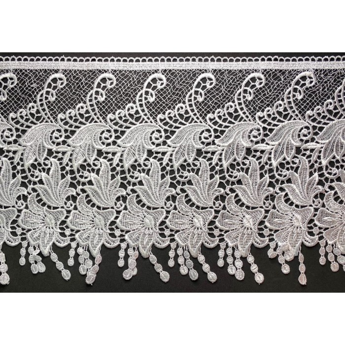 Kain Renda Bordir Giper - (G-5706) Bunga Besar - (Lebar -/+ 26 cm)